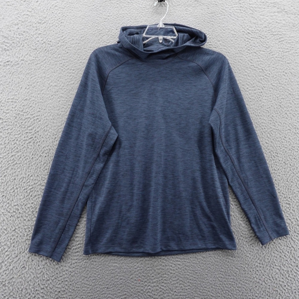 Walter Hagen Mens Lightweight Hoodie Shirt Indigo Navy Space Dye Small NEW
